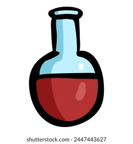 Kolben mit chemischer Lösung - handgezeichnetes Doodle-Symbol