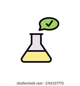 Marcador, química, icono de marca de verificación. Color simple con elementos de vector de contorno de iconos de apestas para ui y ux, sitio web o aplicación móvil
