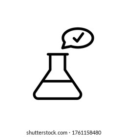 Flask, chemistry, check mark icon. Simple color vector elements of stinks icons for ui and ux, website or mobile application