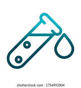 flask chemistry fluid laboratory science and research vector illustration gradient style icon