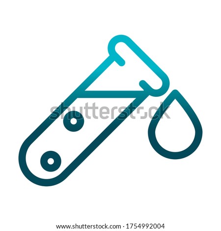 flask chemistry fluid laboratory science and research vector illustration gradient style icon