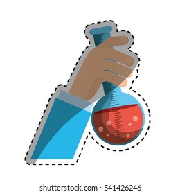 Flask chemistry lab icon vector illustration graphic design