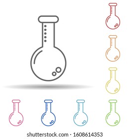 Flask, chemistry, research in multi color style icon. Simple thin line, outline vector of business icons for ui and ux, website or mobile application