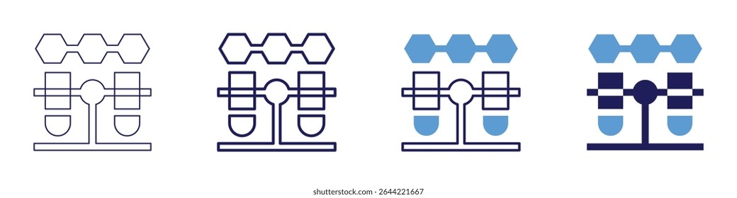 Flask cleaning icon in 4 different styles. Thin Line, Line, Bold Line, Duotone. Duotone style. Editable stroke.