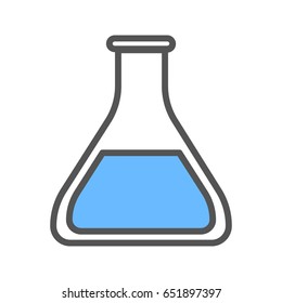 Flask color icon. Isolated vector illustration on white background.