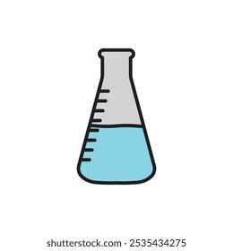 Flask colored vector icon on white background. Stock vector EPS10