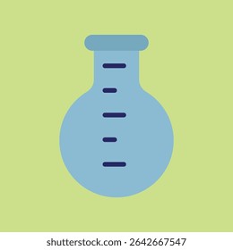 Flask with colorful liquid for academic illustration.