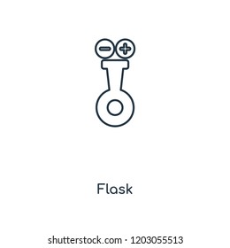 Flask concept line icon. Linear Flask concept outline symbol design. This simple element illustration can be used for web and mobile UI/UX.