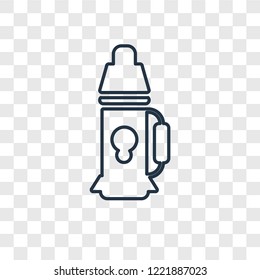 Flask concept vector linear icon isolated on transparent background, Flask concept transparency concept in outline style