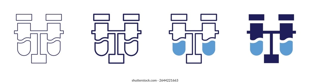 Flask containment icon in 4 different styles. Thin Line, Line, Bold Line, Duotone. Duotone style. Editable stroke.