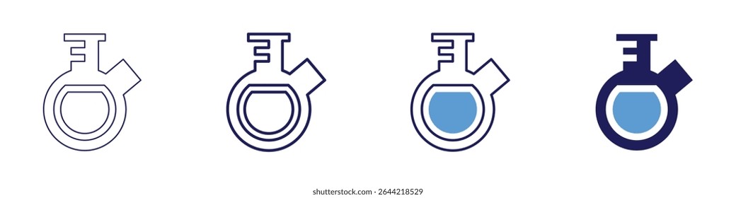 Flask content icon in 4 different styles. Thin Line, Line, Bold Line, Duotone. Duotone style. Editable stroke.