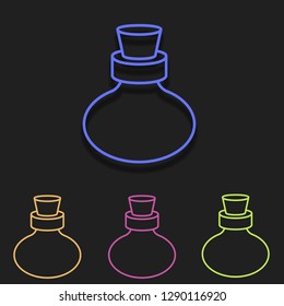 flask with cork icon in multi color. Simple glyph vector of Magic set for UI and UX, website or mobile application on white background