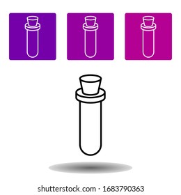 flask with cork icon . Simple line vector of Magic purple color set for UI and UX, website or mobile application