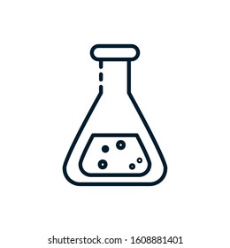 Flask design, Chemistry substance science laboratory research technology biology equipment and test theme Vector illustration