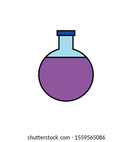 Flask design, Substance science laboratory chemistry research technology and biology theme Vector illustration