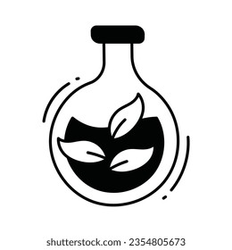 Flask doodle Icon Design illustration. Ecology Symbol on White background EPS 10 File