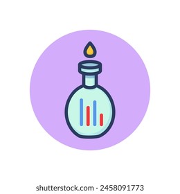 Flask and drop line icon. Glass, liquid, storage outline sign. Chemistry and science concept. Vector illustration, symbol element for web design and apps