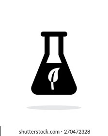 Flask with eco substance simple icon on white background. Vector illustration.