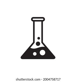 Flask Erlenmeyer Icon Design Vector Graphic Illustration In Trendy Flat Style. Suitable for website design, logo, app, template, and ui. EPS 10.