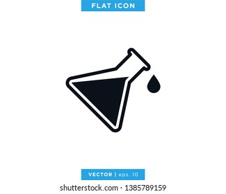 Flask Erlenmeyer Icon Vector Design Template. Lab Equipment Sign.