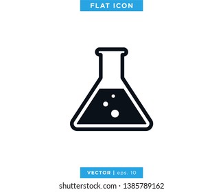Flask Erlenmeyer Icon Vector Design Template. Lab Equipment Sign.