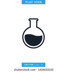 Flask Erlenmeyer Icon Vector Design Template. Lab Equipment Sign