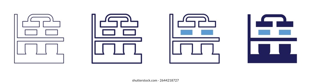 Flask evaporation icon in 4 different styles. Thin Line, Line, Bold Line, Duotone. Duotone style. Editable stroke.