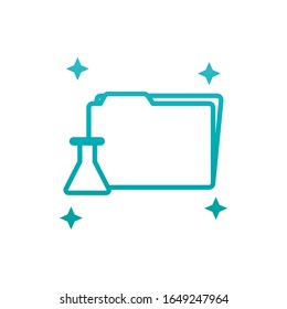 Flask and file gradient style icon design, Chemistry science laboratory research technology biology equipment and test theme Vector illustration