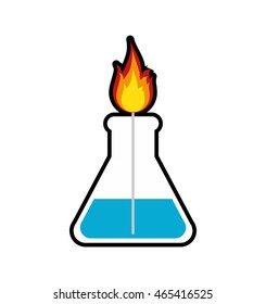 flask flame laboratory science research icon. Isolated and flat illustration. Vector graphic