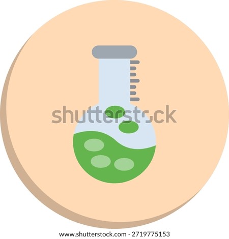Flask Flat Circle Style Icon