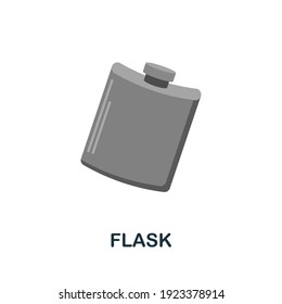 Flask flat icon. Color simple element from wild west collection. Creative Flask icon for web design, templates, infographics and more