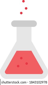 Flask Flat Icon - Science Lab Flask Illustration