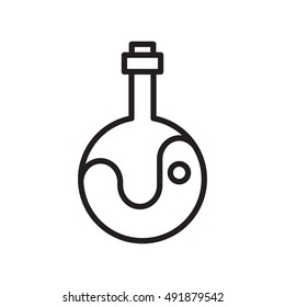 Flask flat modern style thin line icon Isolated on white background. Simple Flask icon