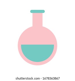 Flask flat style icon design, Chemistry science laboratory research technology biology equipment and test theme Vector illustration