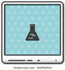 Flask flat vector icon.