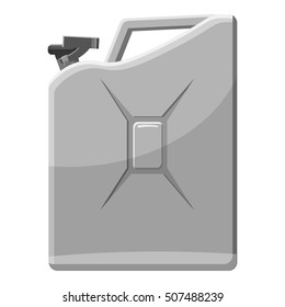 Flask for gasoline icon. Gray monochrome illustration of flask for gasoline vector icon for web