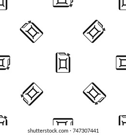 Flask for gasoline pattern repeat seamless in black color for any design. Vector geometric illustration