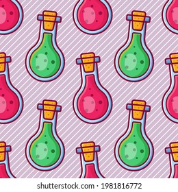 flask glass seamless pattern vector illustration.for science or school theme