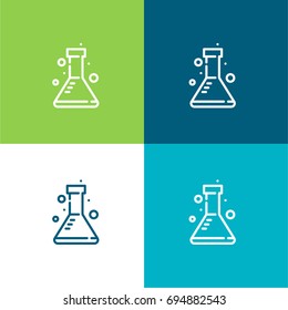 Flask green and blue material color minimal icon or logo design