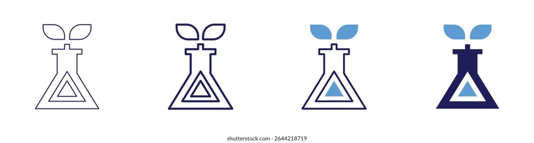 Flask headers icon in 4 different styles. Thin Line, Line, Bold Line, Duotone. Duotone style. Editable stroke.