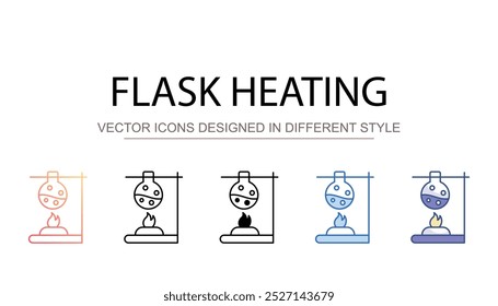 Projeto de ícone de aquecimento do frasco com ilustração de estoque de fundo branco