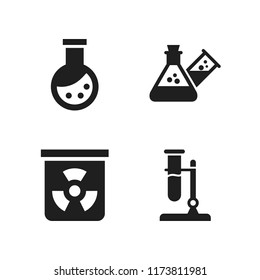 flask icon. 4 flask vector icons set. chemical, full test tube and tube icons for web and design about flask theme