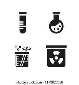 flask icon. 4 flask vector icons set. chemical, beaker and test tube icons for web and design about flask theme