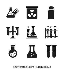 flask icon. 9 flask vector icons set. chemical, chemistry and full test tube icons for web and design about flask theme