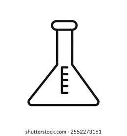 Flask icon black and white vector outline sign