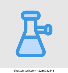 Flask icon in blue style about laboratory, use for website mobile app presentation