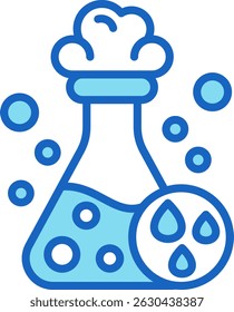 Flask Icon Blue Vector Illustration