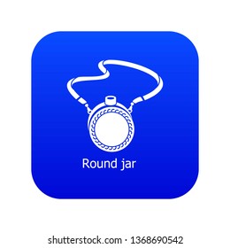 Flask icon blue vector isolated on white background