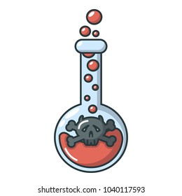 Flask icon. Cartoon illustration of flask vector icon for web