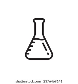 Flask icon. Chemical flask flat sign design. Glass flask symbol vector pictogram. UX UI icon